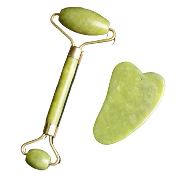Faux Jade Face Roller + Gua Sha Tool - Picture 1 of 4